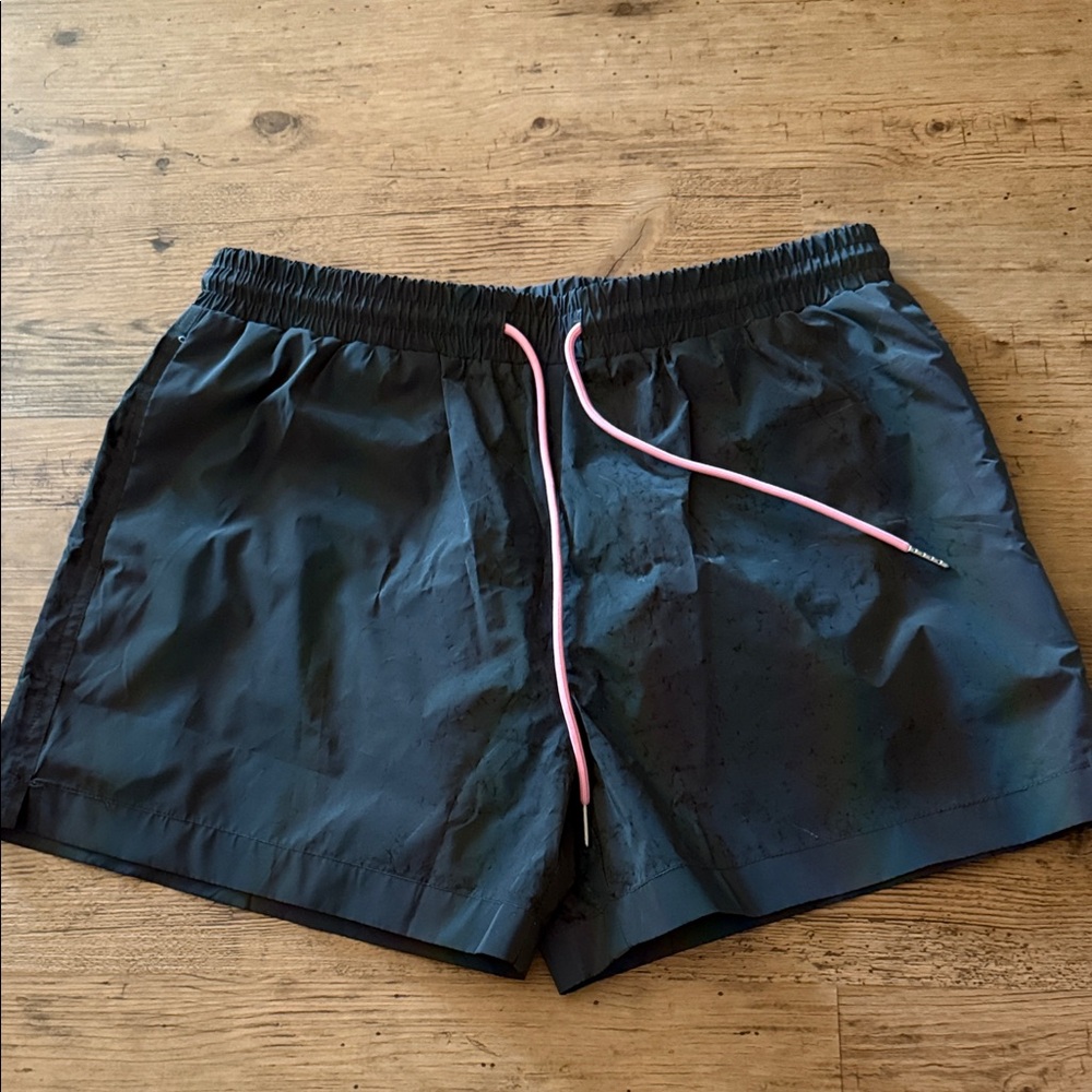Black Women's Shorts with Pink Drawstring